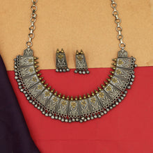 Gold Oxidized Necklace Set 11687-7816