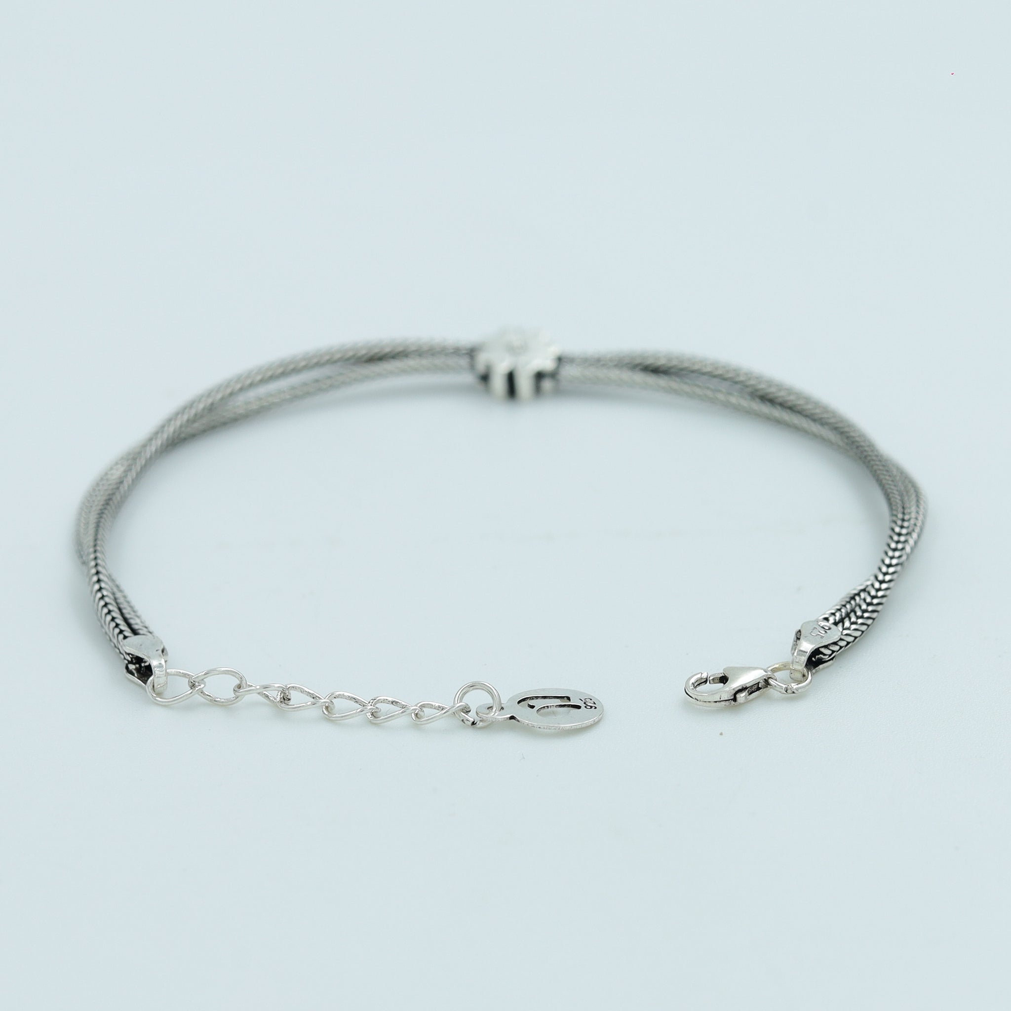 925 Hallmarked Silver Oxidized Silver Bracelet 7897-20