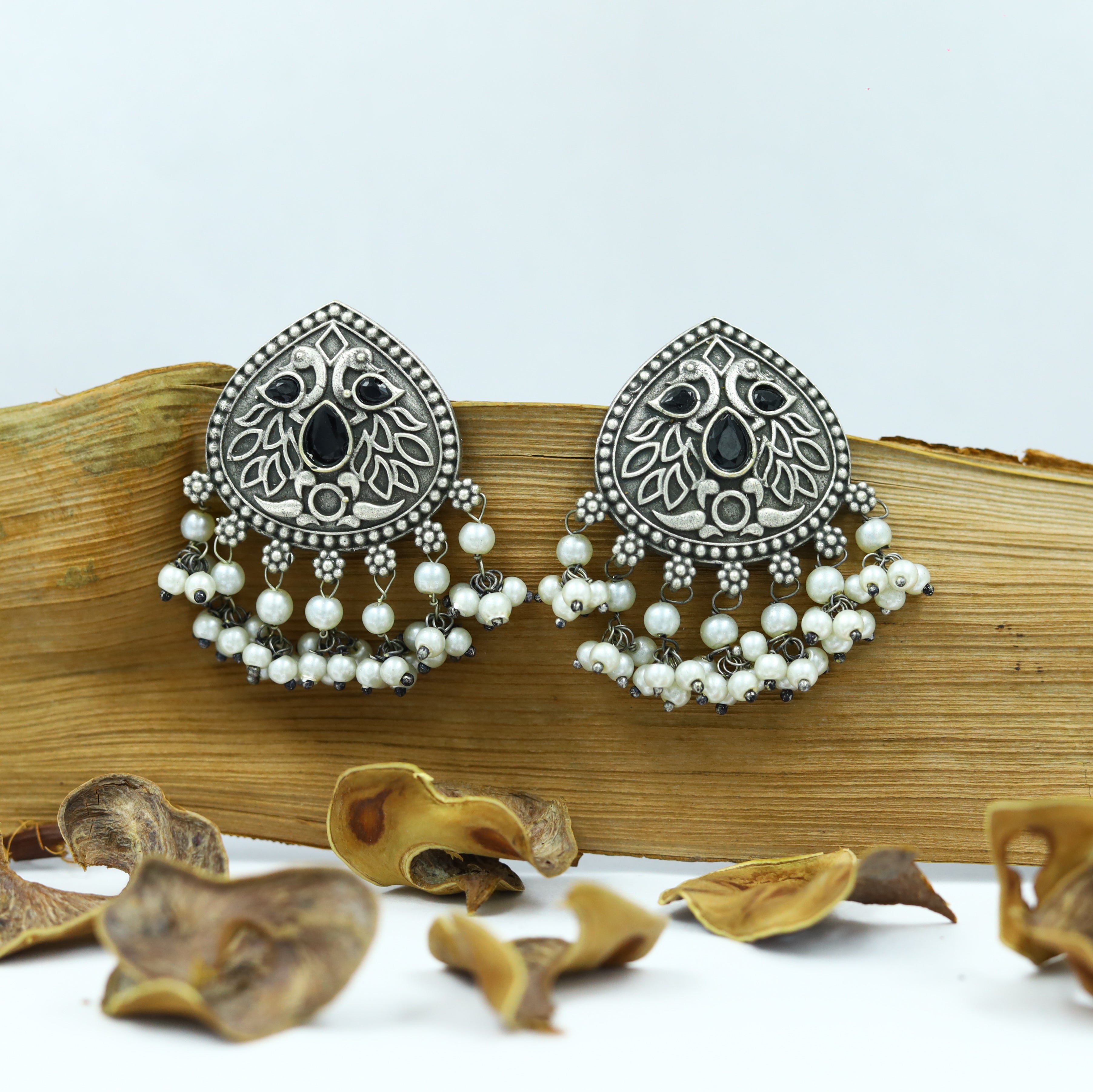 Buy Tops Studs Oxidized Earring 13187 33 Online 7345772593205 Dazzles Jewellery