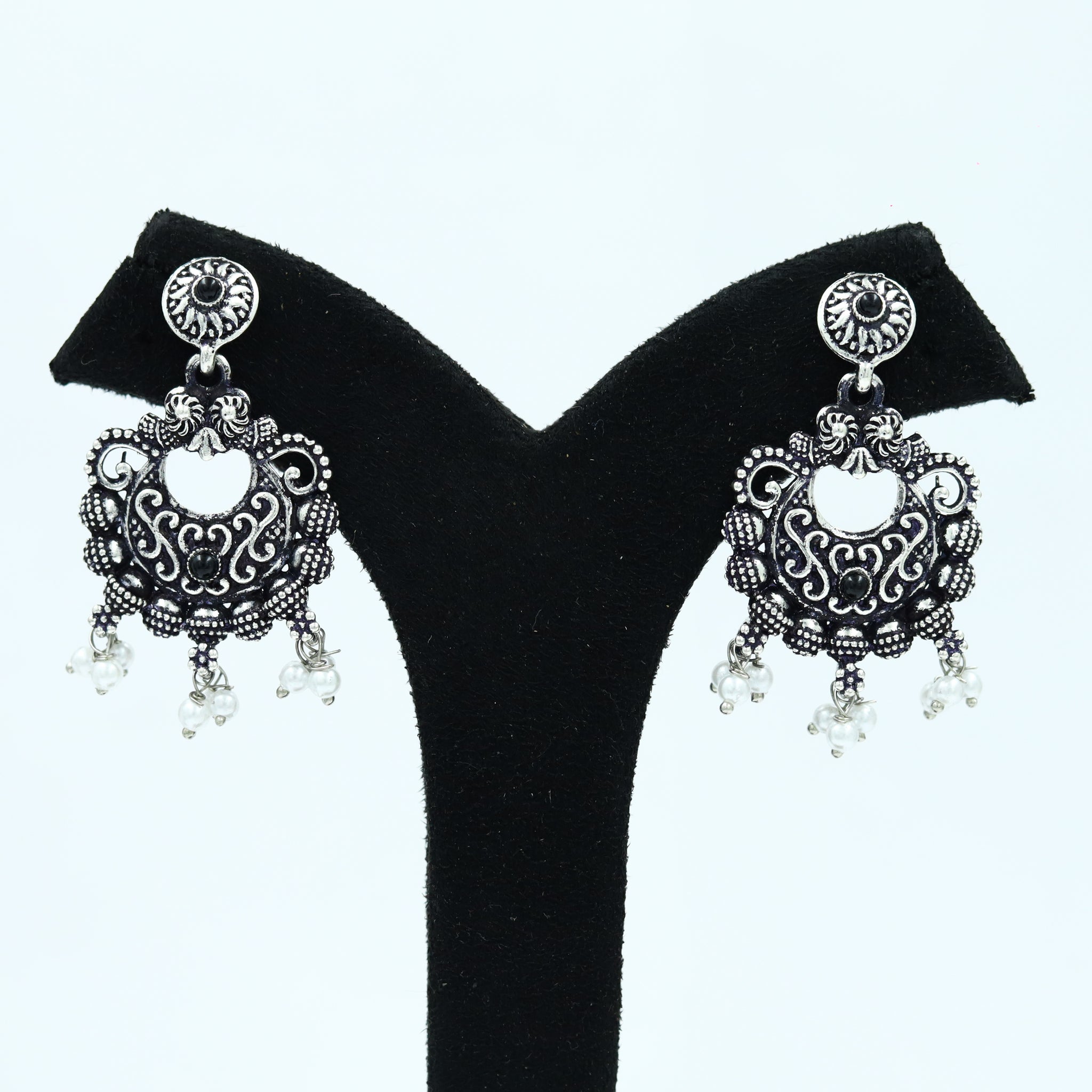 Chandbali Oxidized Earring 13208-33