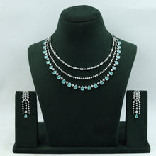 Round Neck Zircon/AD Necklace Set 15345-69