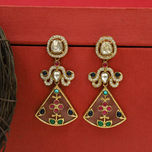 Sabyasachi Inspired Moissanite Danglers Kundan Earring 11871-87