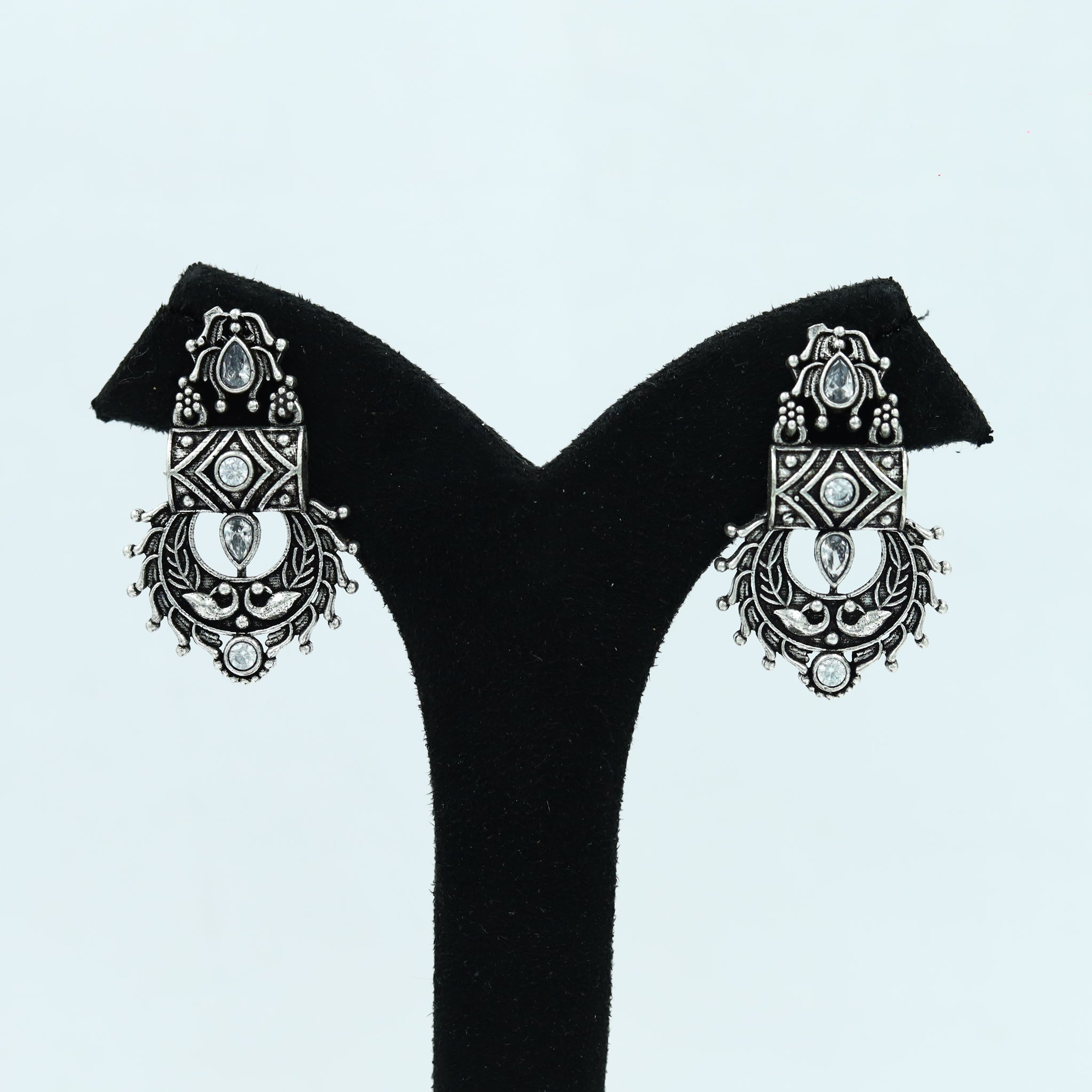 Chandbali Oxidized Earring 12616-28