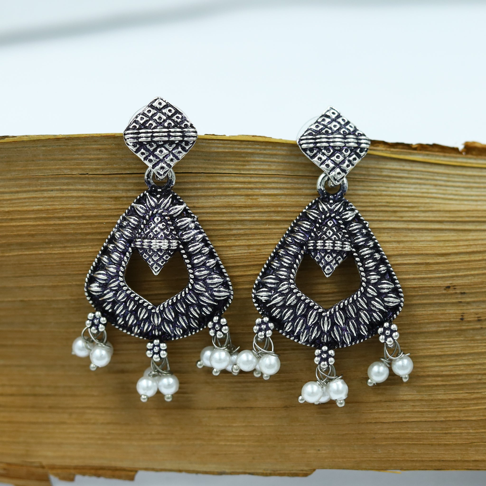 Chandbali Oxidized Earring 13205-33