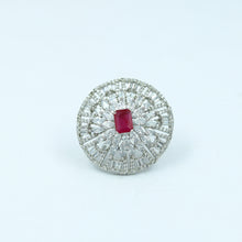Zircon/AD Ruby Ring 4872-8937