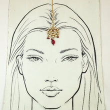 High Quality Kudan Ruby Maang Tikka 13993-1084