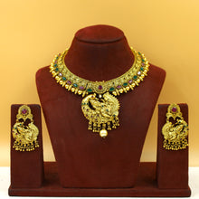 Ruby Green Temple Necklace Set 6167-1225