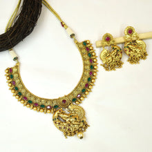 Ruby Green Temple Necklace Set 6167-1225
