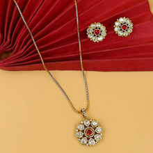 Light Kundan Pendant Set 18048-69