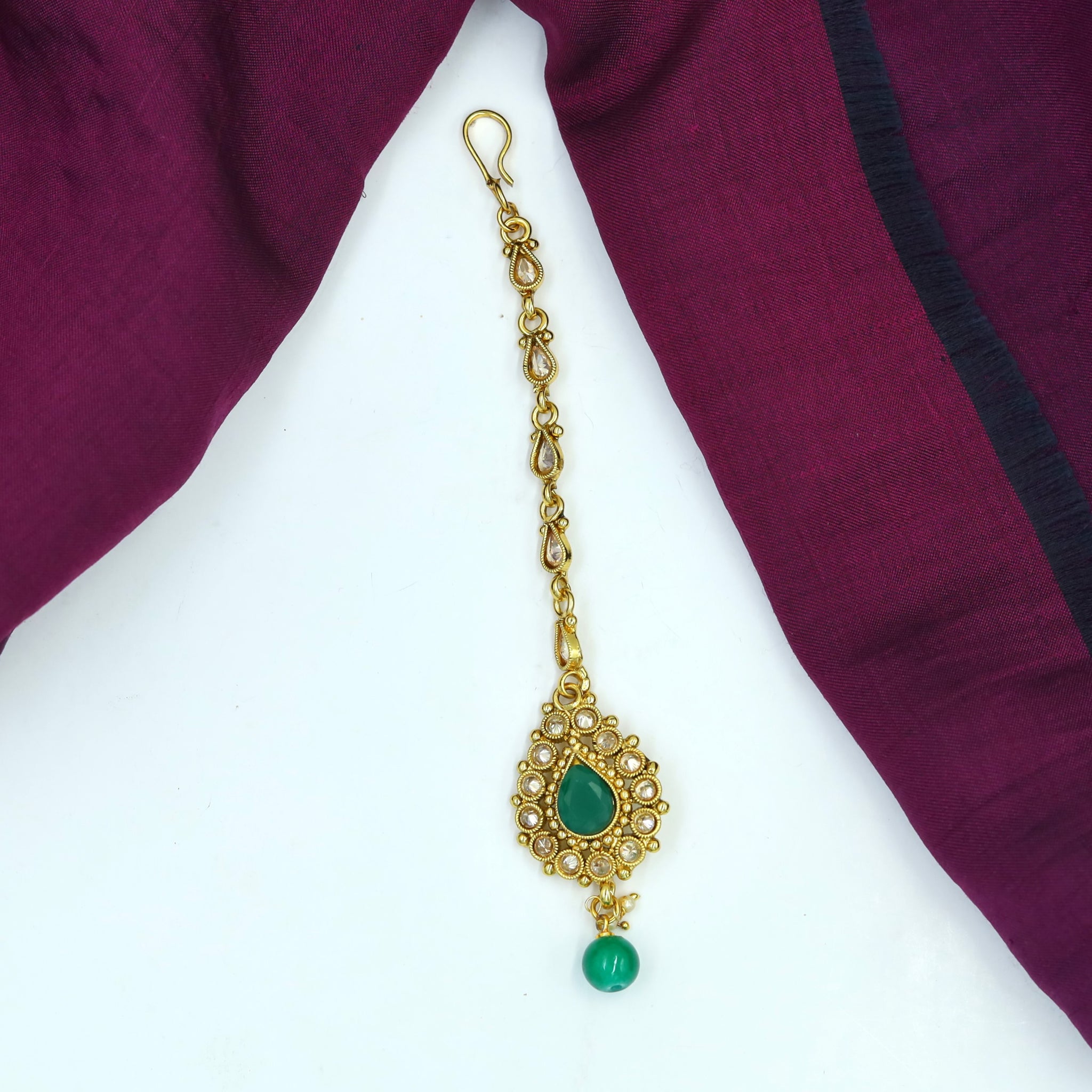 Green Maang Tikka 3013-7078