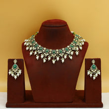 Antique Gold Plated Round Neck Kundan Necklace Set 19238-28