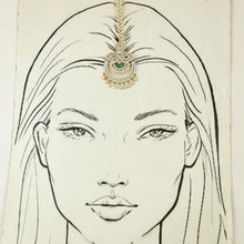 Zircon/AD Green Maang Tikka 11422-7459