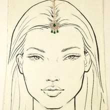Zircon/AD Green Maang Tikka 16305-3452