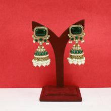 Mehandi Plated Jhumki Antique Earring 19772-31