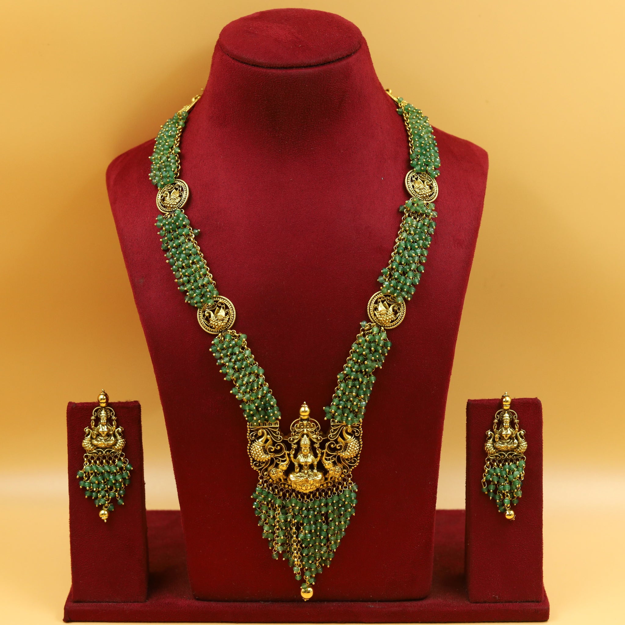 Gold Temple Pendant Set 19979-7163