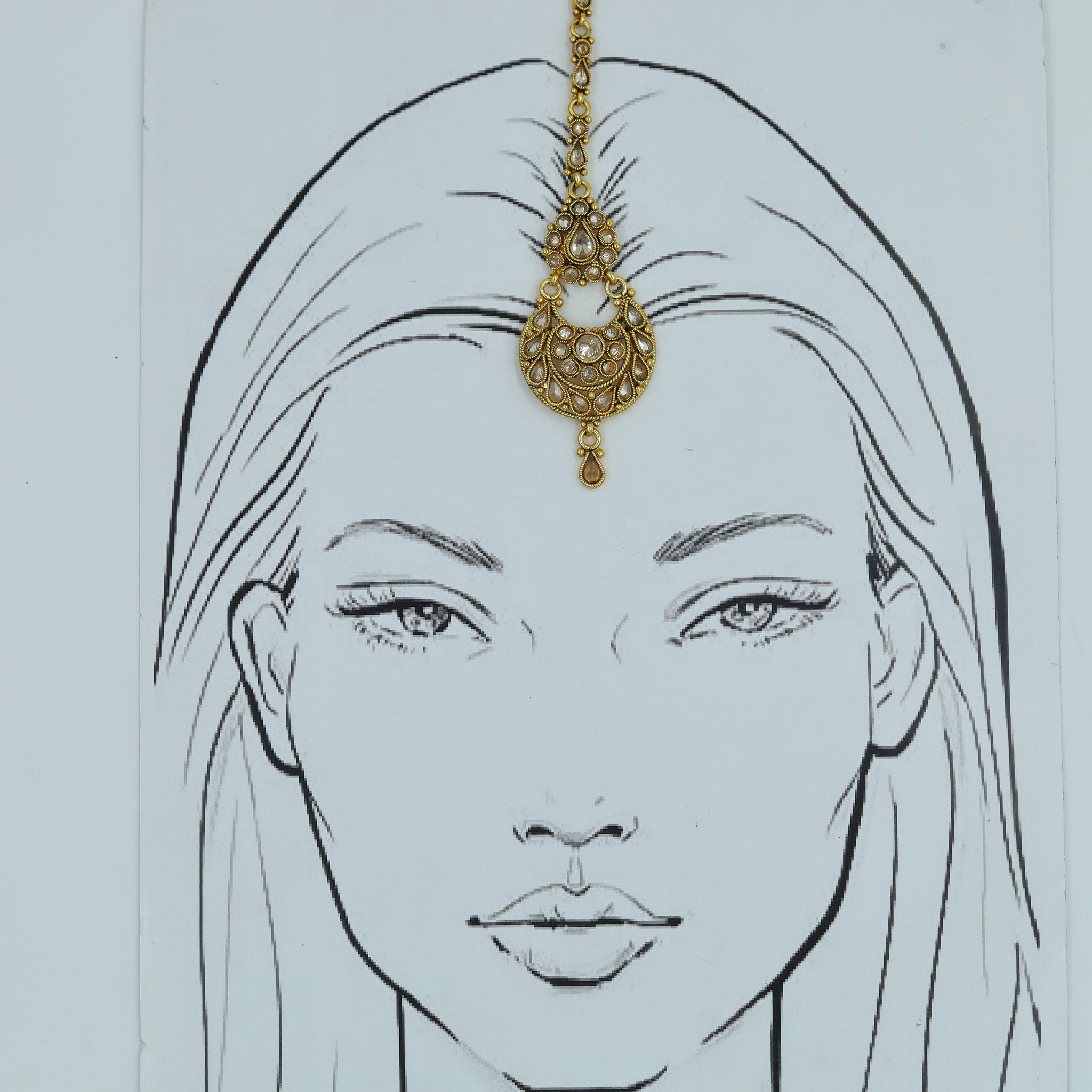 Champagne Maang Tikka 3560-7625