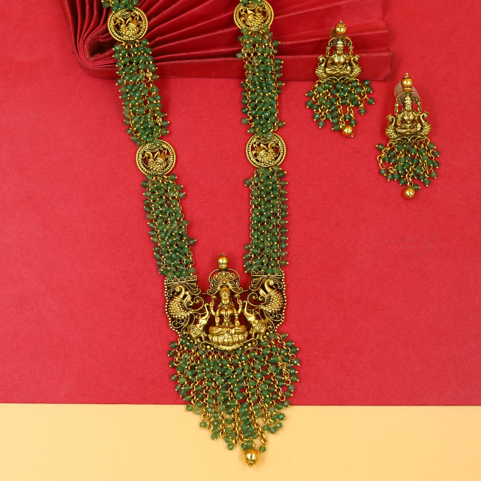 Gold Temple Pendant Set 19979-7163