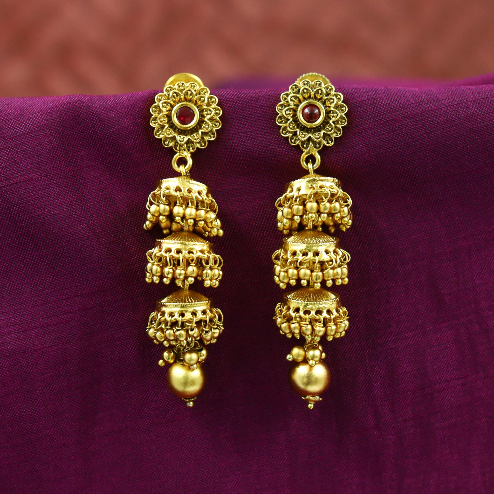 Jhumki Antique Earring 12357-28