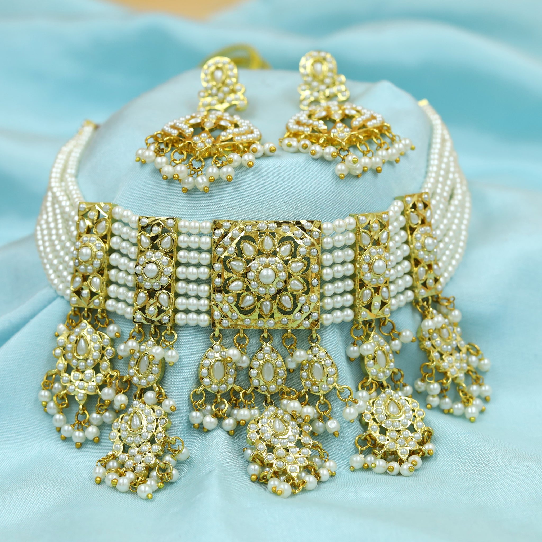 Choker Jadau Necklace Set 18616-65