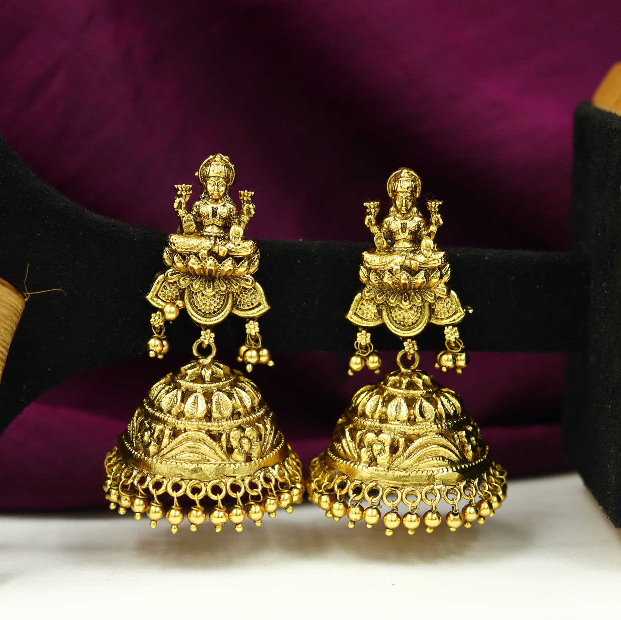 Jhumki Temple Earring 12347-28