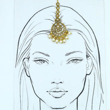 Polki Maang Tikka With Pearls 12929-9565