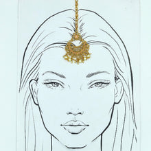 Peach gold look maang tikka 3034-7499