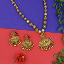 Ruby Green Gold Look Pendant Set