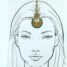 Polki Green Maang Tikka in Gold Polish 12926-9561