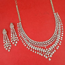 2 Line Layered Zircon/AD Necklace Set 19343-69