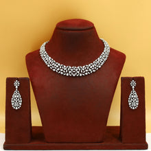 Round Neck Zircon/AD Necklace Set 19531-08