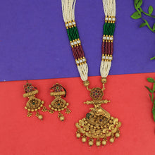 Ruby Green Gold Look Pendant Set 18301-5483