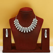 Round Neck Zircon/AD Necklace Set 19360-69