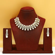 Round Neck Zircon/AD Necklace Set 19360-69