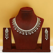 Round Neck Zircon/AD Necklace Set 19351-69