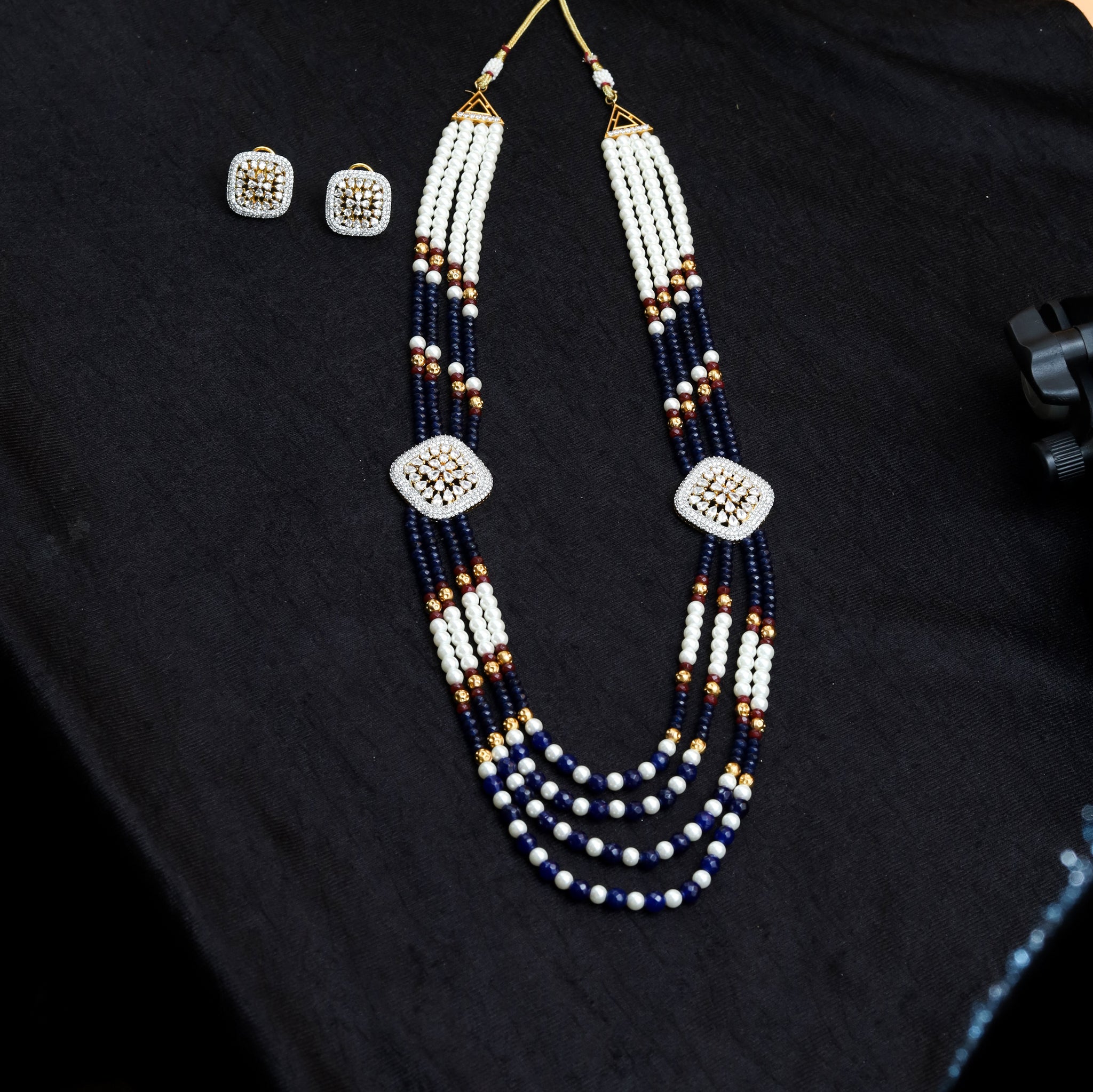 Blue Zircon/AD Pendant Set 2547-6612