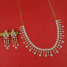 Round Neck Zircon/AD Necklace Set 19351-69