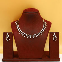 Round Neck Zircon/AD Necklace Set 19523-08