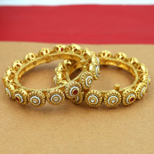 Antique Gold Finish Bangles/Kada 16011-31