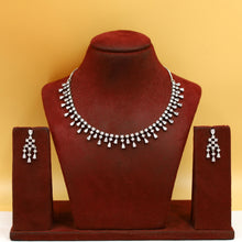 Round Neck Zircon/AD Necklace Set 19523-08