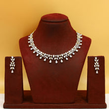 Round Neck Zircon/AD Necklace Set 19530-08