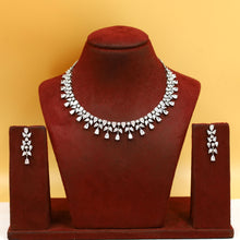 Round Neck Zircon/AD Necklace Set 19530-08