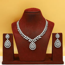 Round Neck Zircon/AD Necklace Set 19342-69