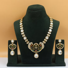 Sabyasachi Inspired Round Neck Kundan Necklace Set 18969-21