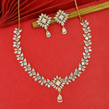 Round Neck Zircon/AD Necklace Set 19378-69