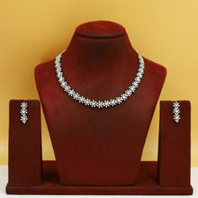 Round Neck Zircon/AD Necklace Set 19373-69