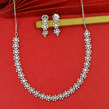 Round Neck Zircon/AD Necklace Set 19373-69