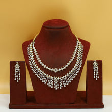 2 Line Layered Zircon/AD Necklace Set 19381-69