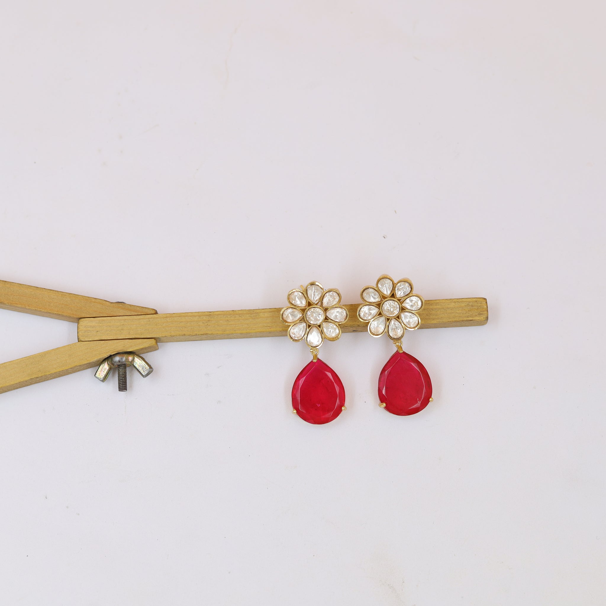 Manish Malhotra Inspired Round Neck Moissanited Kundan Necklace Set 18717-28