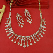 Round Neck Zircon/AD Necklace Set 19371-69