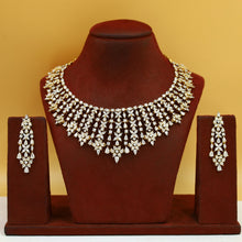 Round Neck Zircon/AD Necklace Set 19354-69